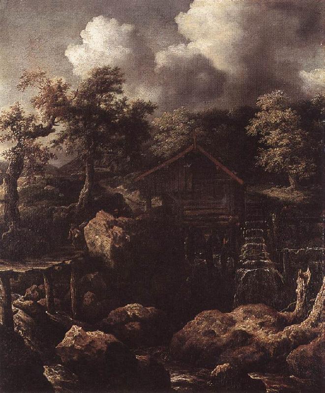 EVERDINGEN, Allaert van Forest Scene with Water-Mill  df Sweden oil painting art